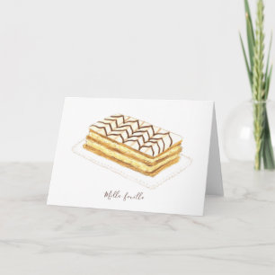 Watercolor pastry thousand sheet card