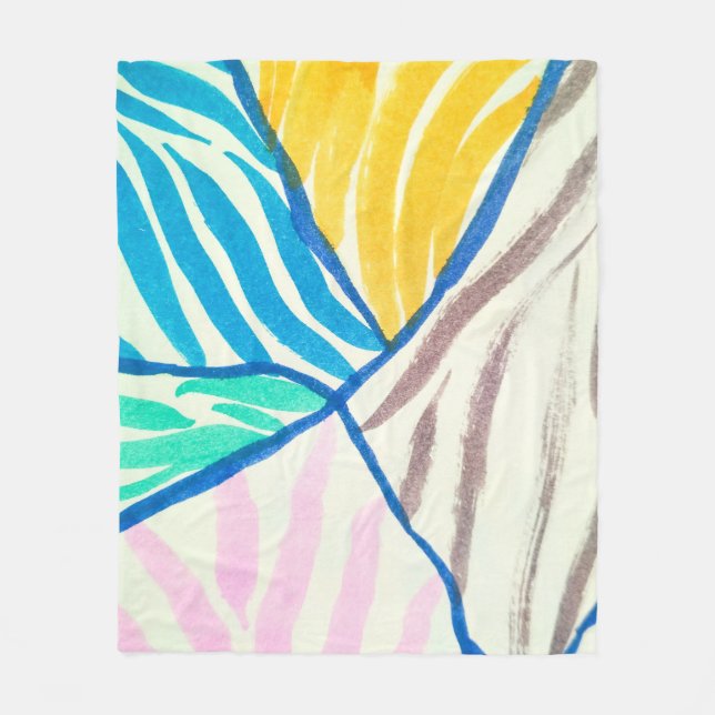 Watercolor patchwork: dirty painting style. fleece blanket (Front)