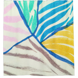 Watercolor patchwork: dirty painting style. shower curtain