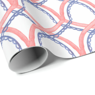 Watercolor Patriotic Red White & Blue 4th of July  Wrapping Paper