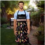 Watercolor Pattern BBQ  Grill Grilling Smoker Apro Apron<br><div class="desc">This design may be personalised by choosing the customise option to add text or make other changes. If this product has the option to transfer the design to another item, please make sure to adjust the design to fit if needed. Contact me at colorflowcreations@gmail.com if you wish to have this...</div>