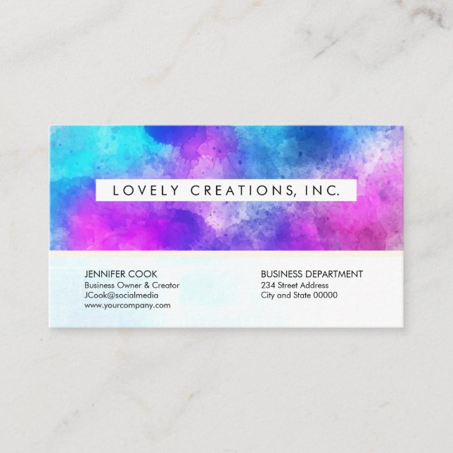 Watercolor Pattern Business Card (Front)