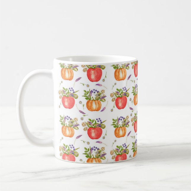 Watercolor pattern from autumn compositions  coffee mug (Left)
