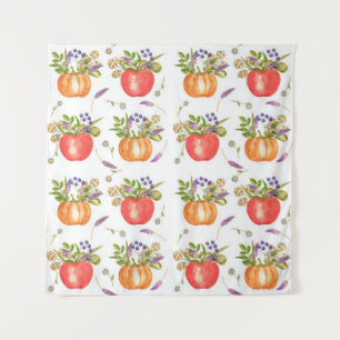 Watercolor pattern from autumn compositions  tapestry
