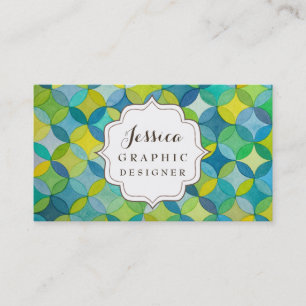 Watercolor Pattern Graphic Designer Business Cards
