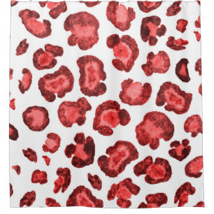 Watercolor pattern illustration leopard skin. Fash Shower Curtain