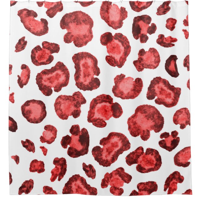 Watercolor pattern illustration leopard skin. Fash Shower Curtain (Front)