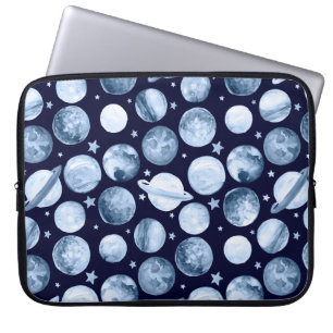 Watercolor pattern illustration of space galaxy wi laptop sleeve