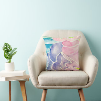 Watercolor/ Pattern/ Light/ Pastel/ Bedroom Decor  Cushion