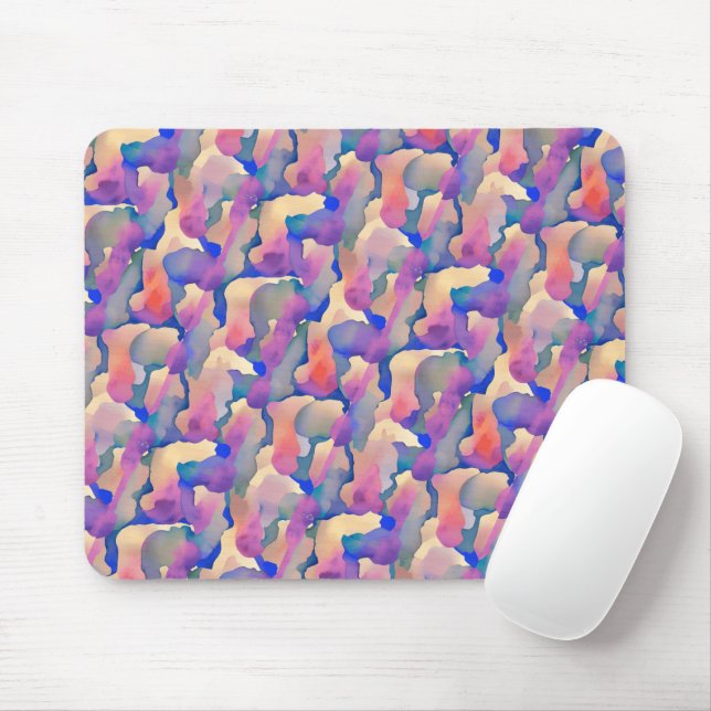 Watercolor Pattern Mouse Pad (With Mouse)