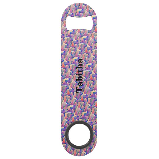 Watercolor Pattern Personalised Bottle Opener (Front)