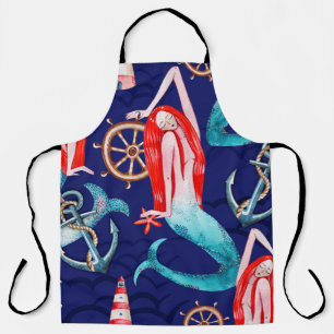 Watercolor pattern sea apron