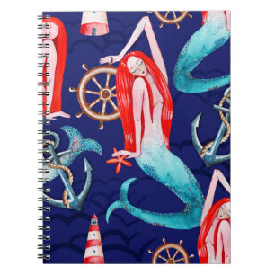 Watercolor pattern sea notebook