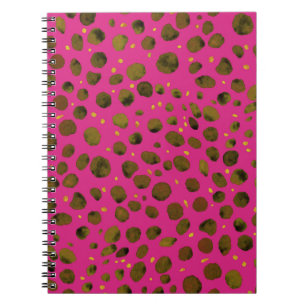 Watercolor Pattern with Abstract Cheetah Skin. Notebook