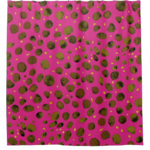 Watercolor Pattern with Abstract Cheetah Skin. Shower Curtain