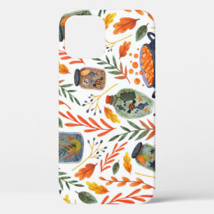 Watercolor Pattern with Autumn Foliage. iPhone 12 Case