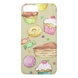 Watercolor pattern with sweets iPhone 8 plus/7 plus case