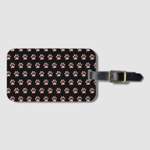 Watercolor Paw Print Background Luggage Tag