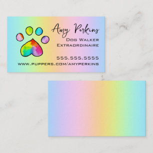 Watercolor Paw Print Business Card