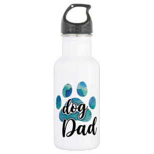 Watercolor Paw Print Dog Dad Pet Lover Father 532 Ml Water Bottle