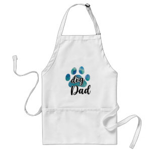 Watercolor Paw Print Dog Dad Pet Lover Father Standard Apron