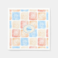 Watercolor Paw Prints & Hearts in Boxes