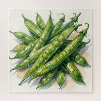 Watercolor Pea Pods