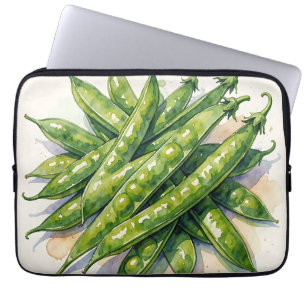 Watercolor Pea Pods Laptop Sleeve