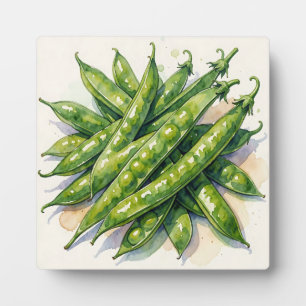 Watercolor Pea Pods Plaque