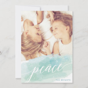 Watercolor Peace Holiday Photo Cards