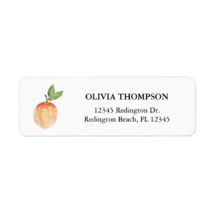 Watercolor Peach Address Labels