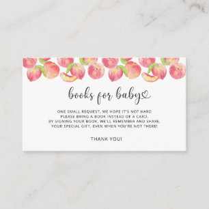 Watercolor peach books for baby ticket enclosure card