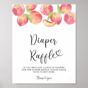 Watercolor peach diaper raffle poster