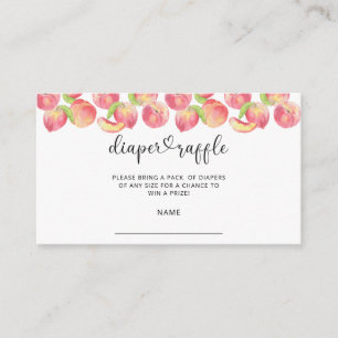 Watercolor peach diaper raffle ticket enclosure card