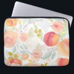 Watercolor Peach Florals Pattern Laptop SLeeve<br><div class="desc">Watercolor Peach Florals Pattern Laptop Sleeve. Stylish laptop sleeve featuring watercolor illustrations of peaches,  flowers and foliage. Bright and cheerful,  perfect for anyone.</div>