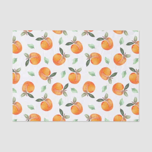 Watercolor Peach Fruit Tissue Paper (Front)