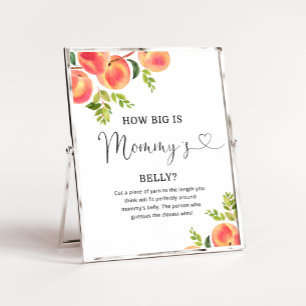 Watercolor peach how big is mummy's belly poster