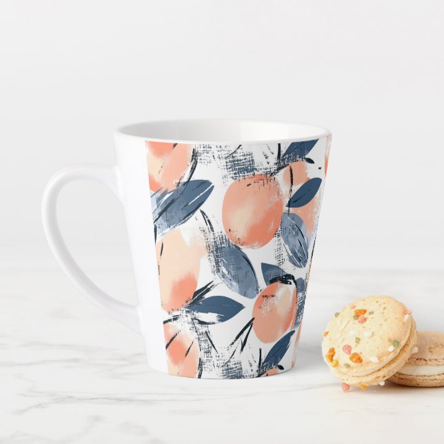 watercolor peach latte latte mug (In Situ)
