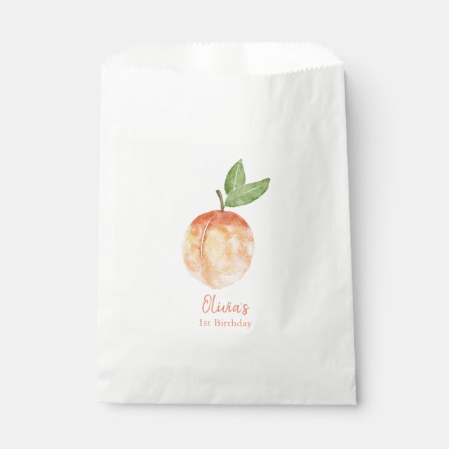 Watercolor Peach Party Favour Bag (Front)