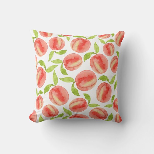 Watercolor Peach Pattern  Cushion (Front)