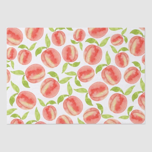 Watercolor Peach Pattern Tissue Paper (Front)