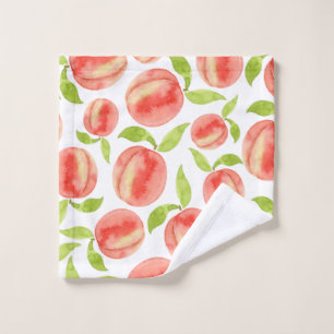 Watercolor Peach Pattern  Wash Cloth