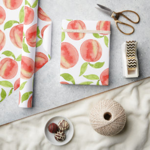 Watercolor Peach Pattern Wrapping Paper