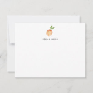 Watercolor Peach Personalised Flat Note Card