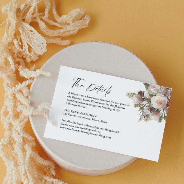 Watercolor Peach pinkWedding information details Enclosure Card (Creator Uploaded)