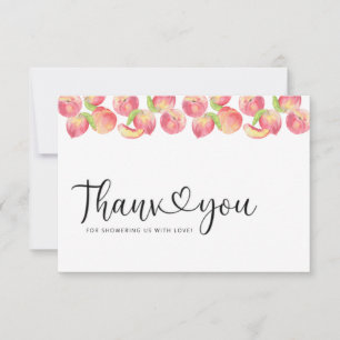 Watercolor peach thank you card