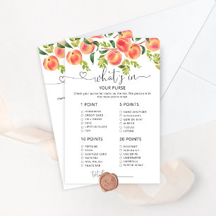 Watercolor peach Whats in your purse game