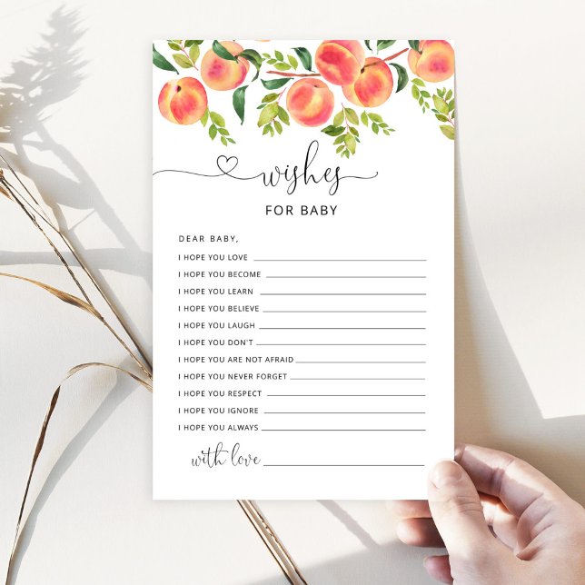 Watercolor peach wishes for baby card (Creator Uploaded)