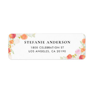 Watercolor Peaches and Flowers Personalised