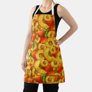 Watercolor Peaches Apron